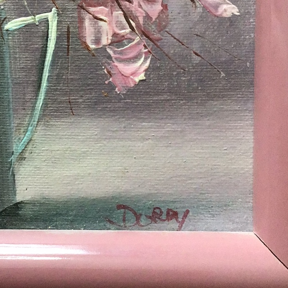 Vintage Original Art floral painting - Picture 3 of 5